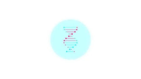 Seamless loop animation of a rotating double helix DNA strand featuring glo.. Video stock 345640735