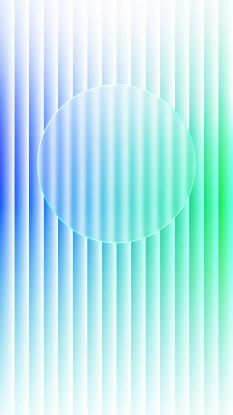 Seamless Loop Animation with Round Glass Banner on Green and Blue Ribbed Glass G Vidéo 332268633