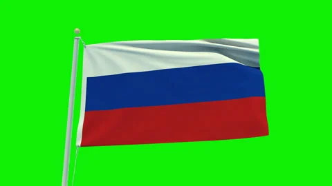 Seamless loop animation of the Russia flag on a green screen background. Stock Footage 203855149