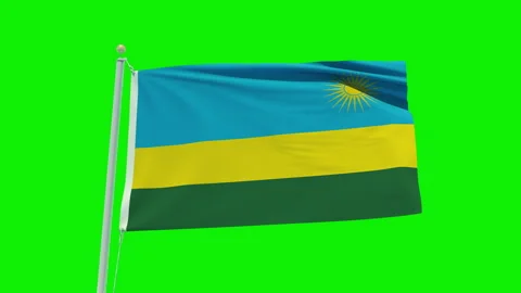 Seamless loop animation of the Rwanda flag on a green screen background. Stock Footage 203856420