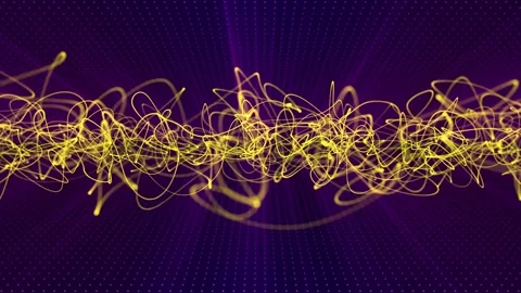 Seamless loop animation of scribble shaped yellow lines with glow effect Stock Footage 262632627