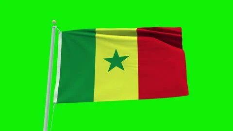 Seamless loop animation of the Senegal flag on a green screen background. Stock Footage 203856309