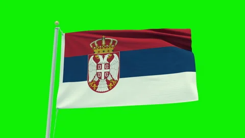 Seamless loop animation of the Serbia flag on a green screen background. Stock Footage 203856539