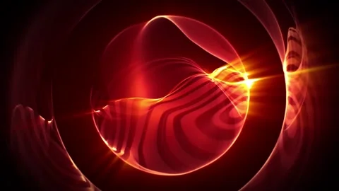 Seamless loop animation of shiny red energy sphere with smooth plasma waves Stock Footage 320810638