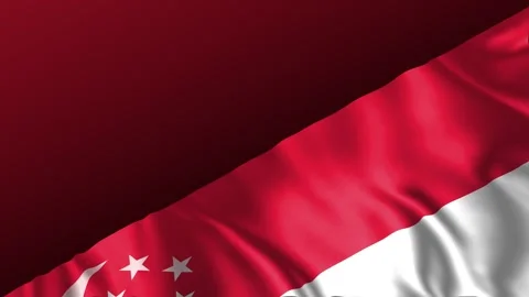 Seamless loop animation of the Singapore flag, Copy Space area 스톡 동영상 290841783