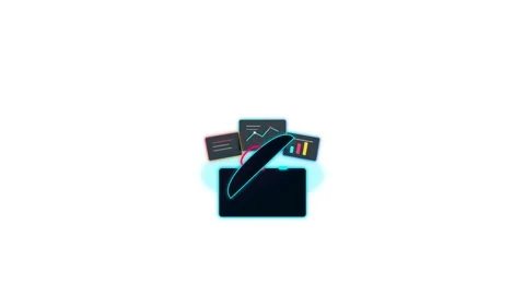 Seamless loop animation of a sleek modern briefcase snapping open and poppi.. Stock Footage 345602854