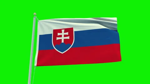 Seamless loop animation of the Slovakia flag on a green screen background. Stock Footage 203855936