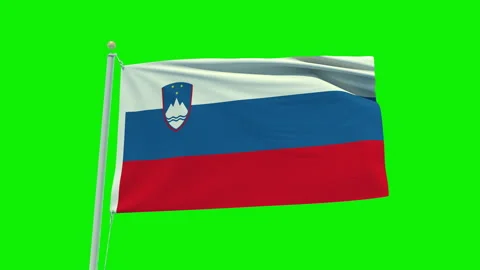Seamless loop animation of the Slovenia flag on a green screen background. Stock Footage 203855749