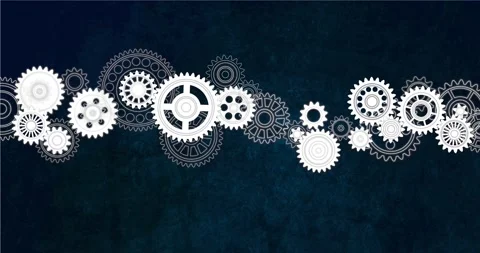Seamless loop animation of spinning white gear on dark background 4k Stock Footage 180526388