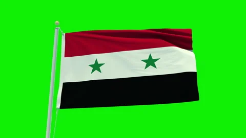 Seamless loop animation of the Syria flag on a green screen background. Stock Footage 203854621