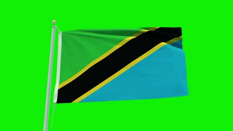 Seamless loop animation of the Tanzania flag on a green screen background. Stock Footage 203855442