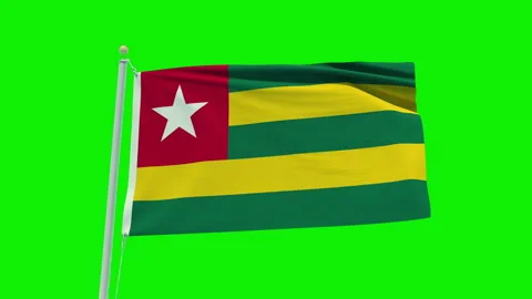 Seamless loop animation of the Togo flag on a green screen background. Stock Footage 203855983