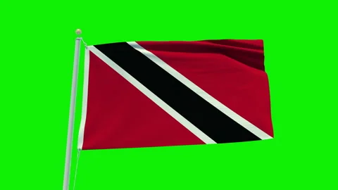 Seamless loop animation of the Trinidad And Tobago flag on a green screen Stock Footage 203854788