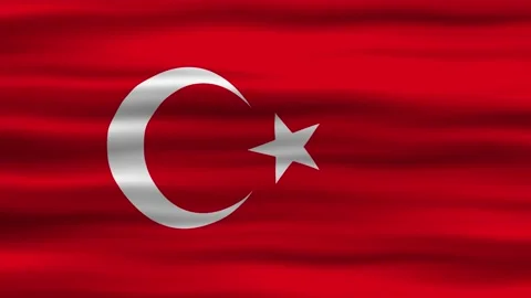 Seamless loop animation of the Turkey flag, flag waving in the wind, perfec.. Stock Footage 224197179