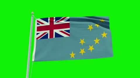 Seamless loop animation of the Tuvalu flag on a green screen background. Stock Footage 203855653