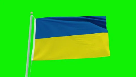 Seamless loop animation of the Ukraine flag on a green screen background. Stock Footage 203856720