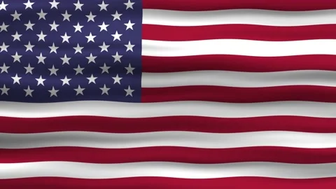 Seamless loop animation of the USA flag, flag waving in the wind, perfect f.. Stock Footage 224194611