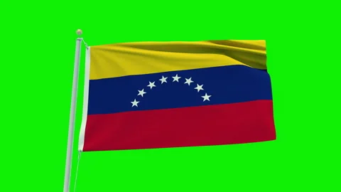 Seamless loop animation of the Venezuela flag on a green screen background. Stock Footage 203855032