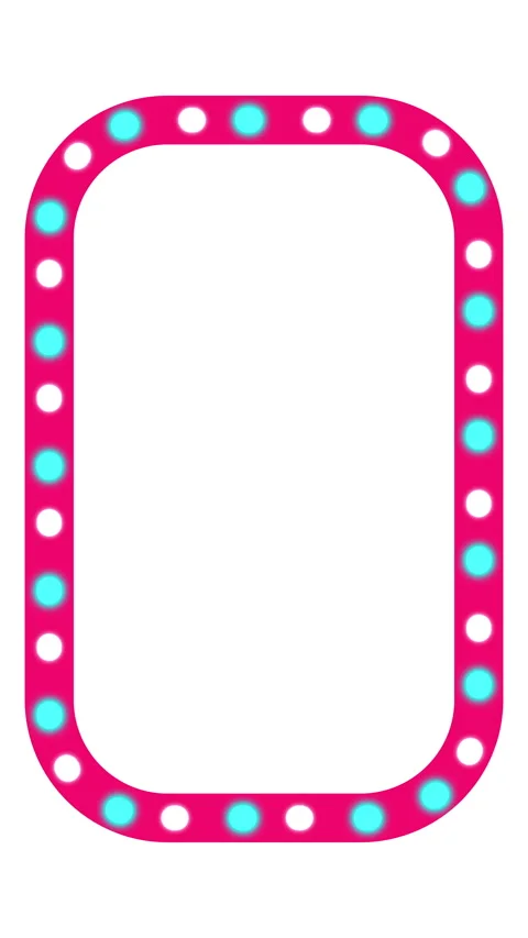 Seamless loop animation of vertical marquee light banner with rounded rectangle Stock Footage 327072054