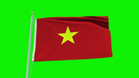 Seamless loop animation of the Vietnam flag on a green screen background. Stock Footage 203855223