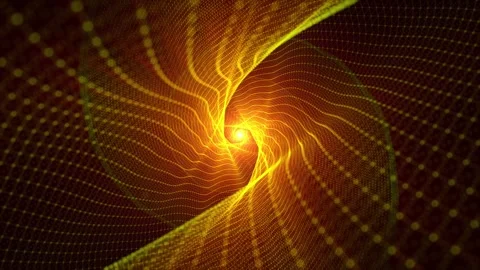Seamless loop animation of yellow and orange waves in spiral shape Stock Footage 259688206