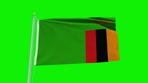 Seamless loop animation of the Zambia flag on a green screen background. Stock Footage 203855681