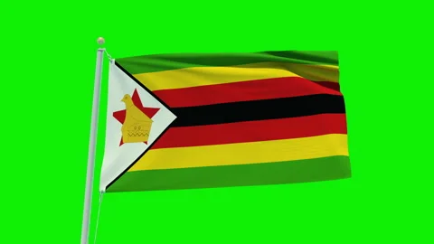 Seamless loop animation of the Zimbabwe flag on a green screen background. Stock Footage 203856491