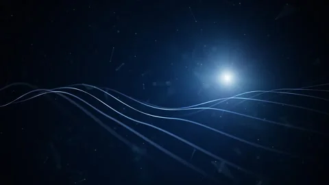 Seamless loop augmented digital wavy lines network with flicker light 動画素材 337512989
