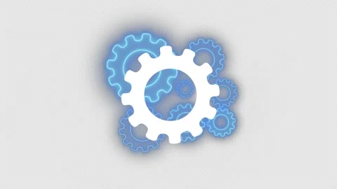 Seamless Loop Auto Motive Gear Hologram Flicker Neon Light Technology isola.. Video stock 232908097