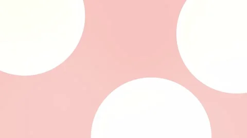 Seamless loop background in 4K with large white circles on a pastel pink Stock Footage 305344802