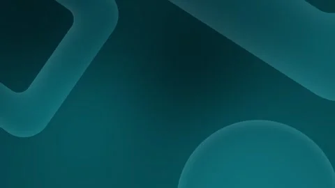 Seamless loop background. 4K teal and cyan geometric shapes overlap smoothly, 動画素材 309701123