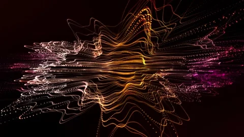 Seamless loop background with abstract equalizer made of colorful curvy lines Stock Footage 279328712