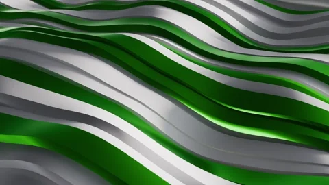 Seamless loop background with abstract flowing green and white waves Stock Footage 323843869