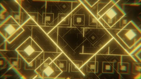 Seamless loop background with abstract golden grid with lines and squares Stock Footage 324111515