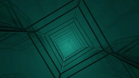 Seamless loop background with abstract misty tunnel made of wires Stock Footage 290163837