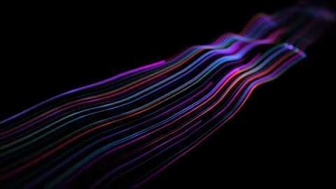 Seamless loop background with abstract waveform made of blue particles and .. Stock Footage 324911208