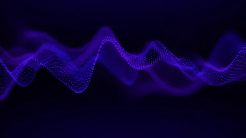 Seamless loop background with an abstract waveform made of blue particles a.. Stock Footage 324911257