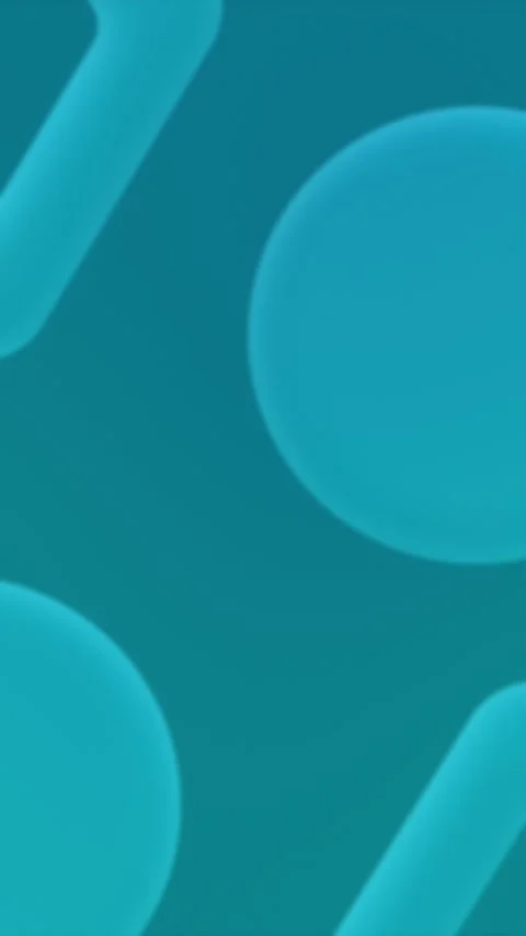 Seamless loop background with blurred teal circles and lines. 4K. Vídeo Stock 309701371
