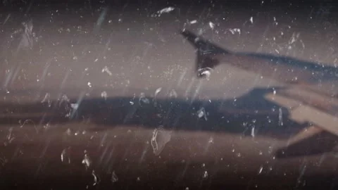 Seamless loop background. Close up.  Raindrops on the window of a flying plane.  스톡 동영상 193996876