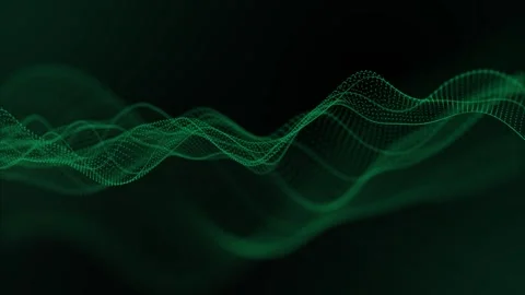Seamless loop background with dark green wave form made of dots and lines Stock Footage 280068423