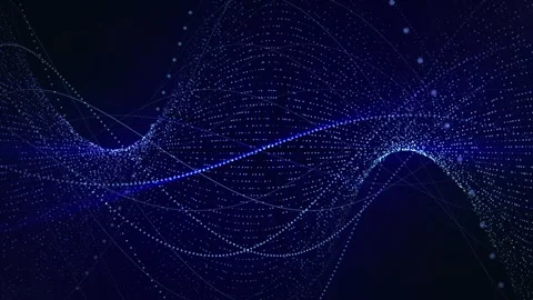 Seamless loop background with digital abstract form made of bright particles Stock Footage 280745157