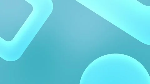 Seamless loop background featuring abstract cyan and aqua shapes with smooth Stock Footage 305344691