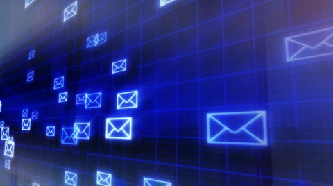 Seamless loop background flying mails Stockbeeldmateriaal 1014358