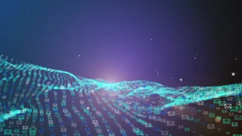 Seamless loop background flying mails Video stock 100919694