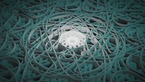 Seamless loop background with fractal 3D ornament in a shape of morphing mandala Stock Footage 285170907