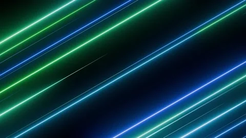 Seamless loop background with green and blue neon diagonal light streaks Stock Footage 319955692