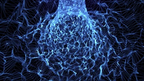 Seamless loop background with illuminated blue tunnel Stock Footage 294696852