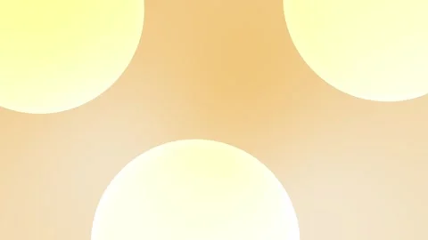 Seamless loop background with large glowing yellow circles on a soft peach Stock Footage 305344780