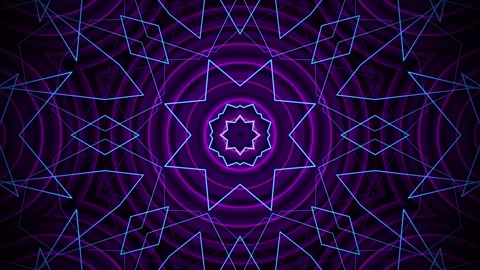 Seamless loop background with morphing mandala made of glowing neon lines Stock Footage 272766848