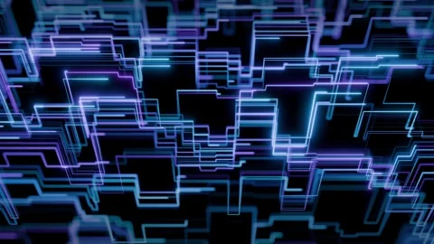Seamless loop background with neon digital graph patterns Stock Footage 325020136